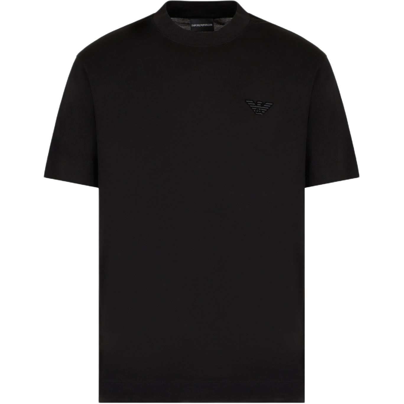 

Футболка из смесового джерси с лиоцеллом и нанесенным логотипом EMPORIO ARMANI, черная