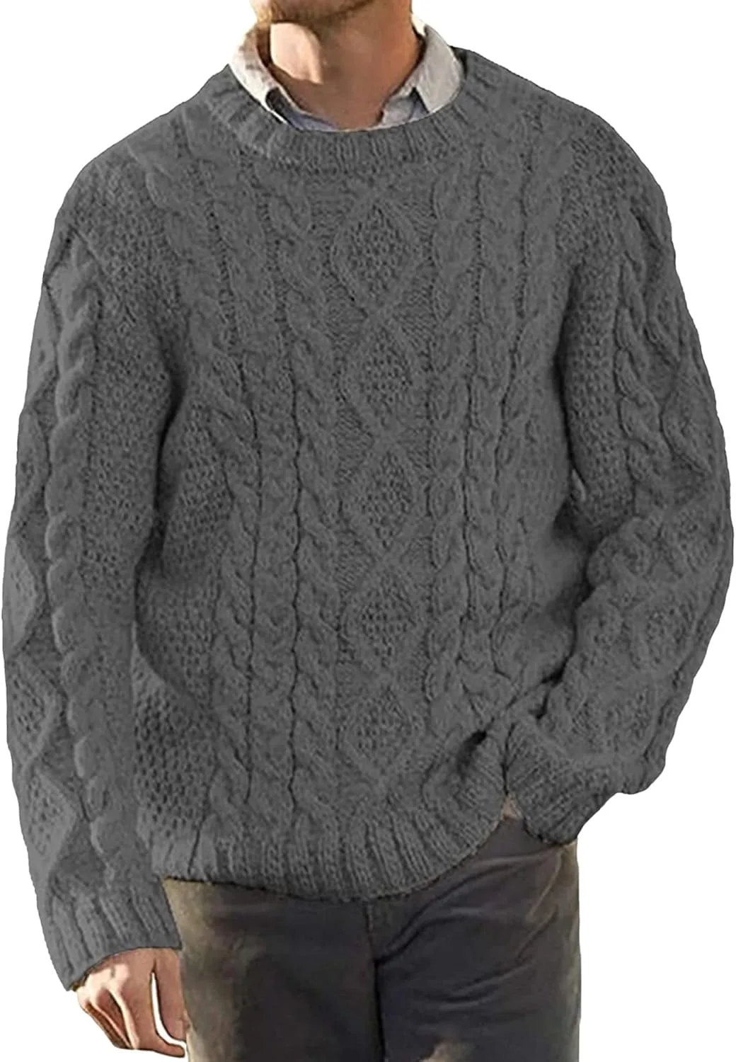 

Мужской свитер Slim Fit с фактурной вязкой