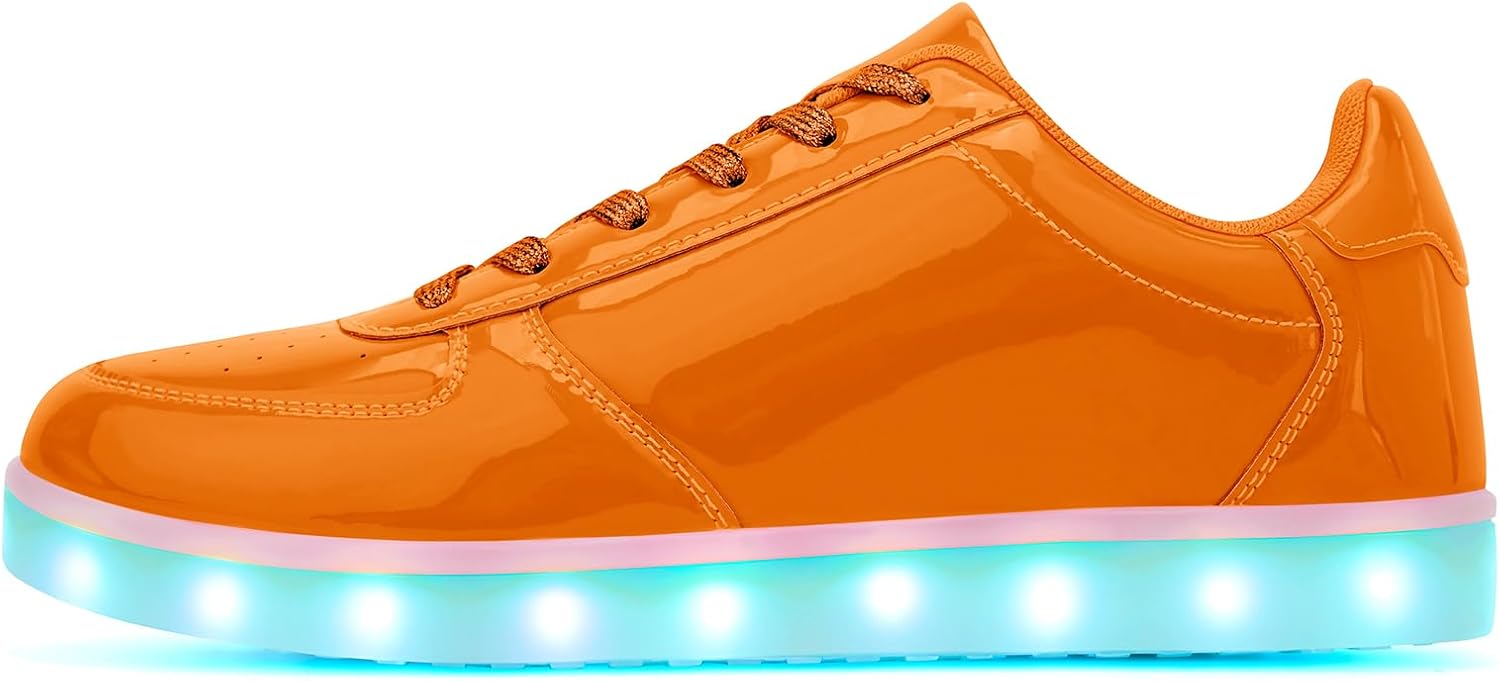 

Унисекс светящиеся кроссовки с LED-подсветкой - модные светящиеся кеды, дышащие, с USB-зарядкой для мужчин и женщин Oekla, оранжевый