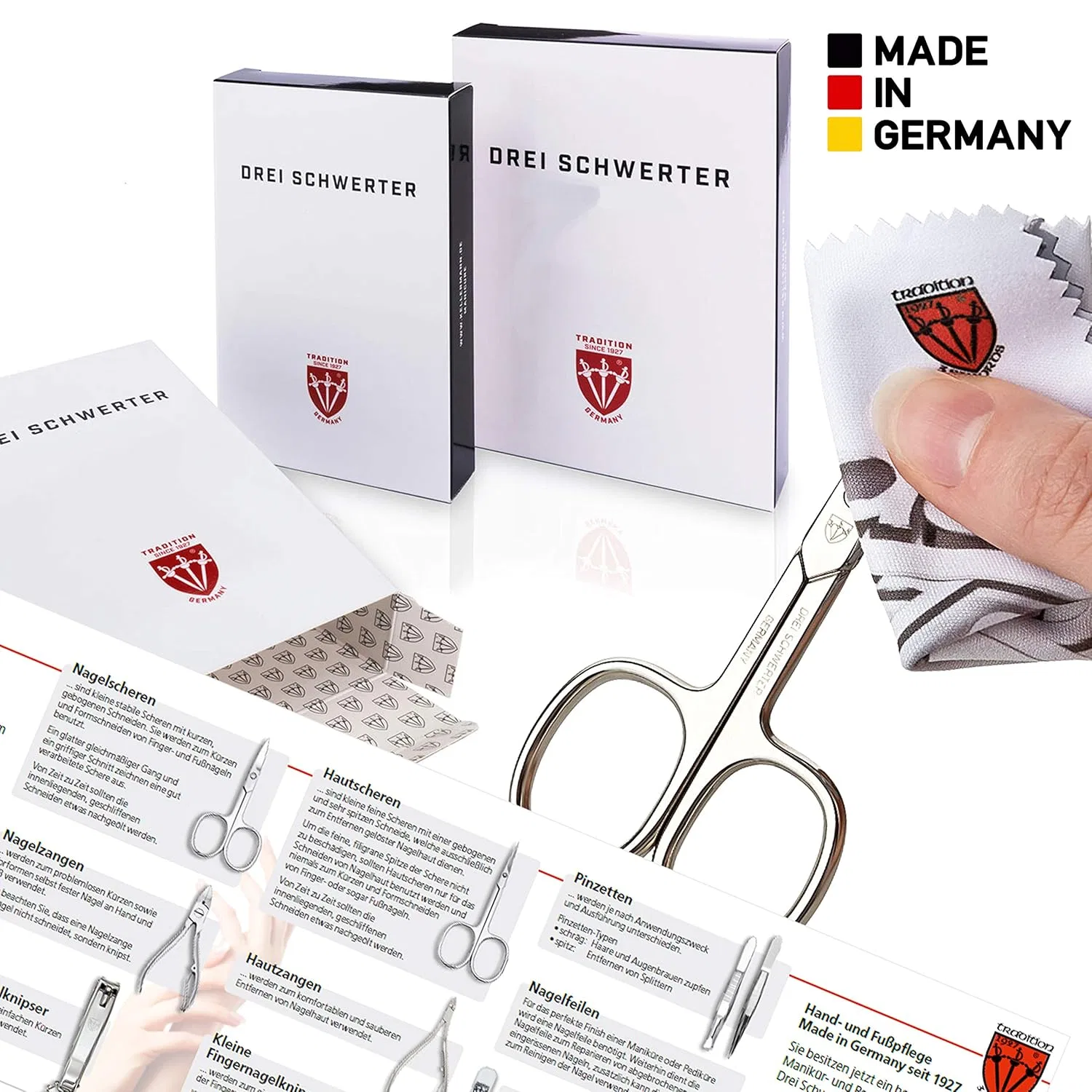 Набор для педикюра «Pedis» из 9 предметов от DREI SCHWERTER Drei Schwerter, Red - Faux Leather — фото 4