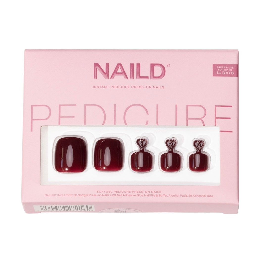 

Искусственные ногти dark red toe softgel press on nails Naild, количество 1 шт.