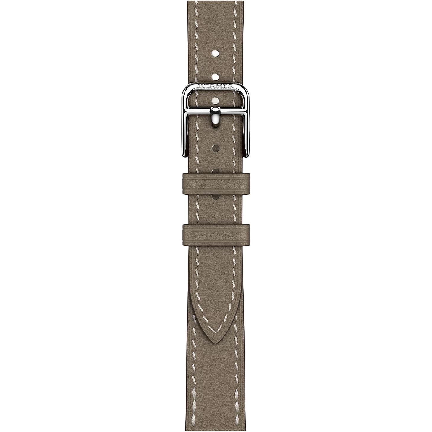 

Ремешок Apple совместимый, из коровьей кожи, 42mm HERMES, серый strap