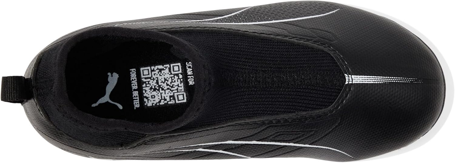Детские кроссовки Puma Ultra Match без шнурков для твердого искусственного покрытия, белый/черный — фото 2