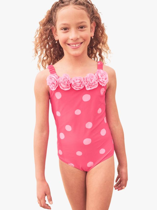 

Детский купальник с рюшами и горошком Angel & Rocket, Pink