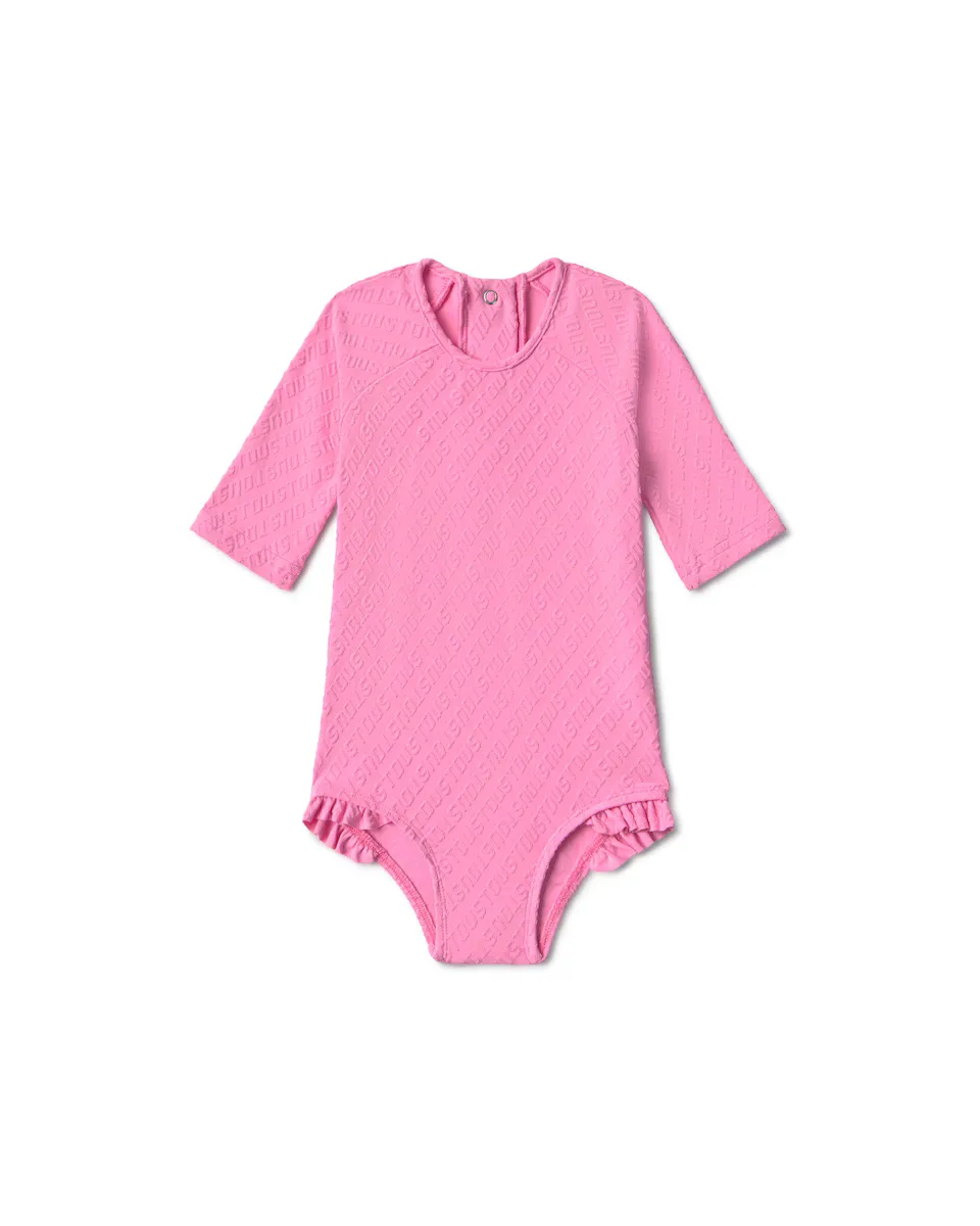 

Купальник для девочки в полный рост с жаккардовым логотипом Tous, цвет Rosa