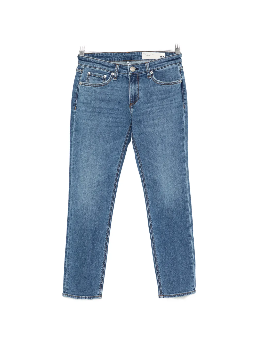 

Бойфренд-джинсы с необработанным краем Rag & Bone, синий