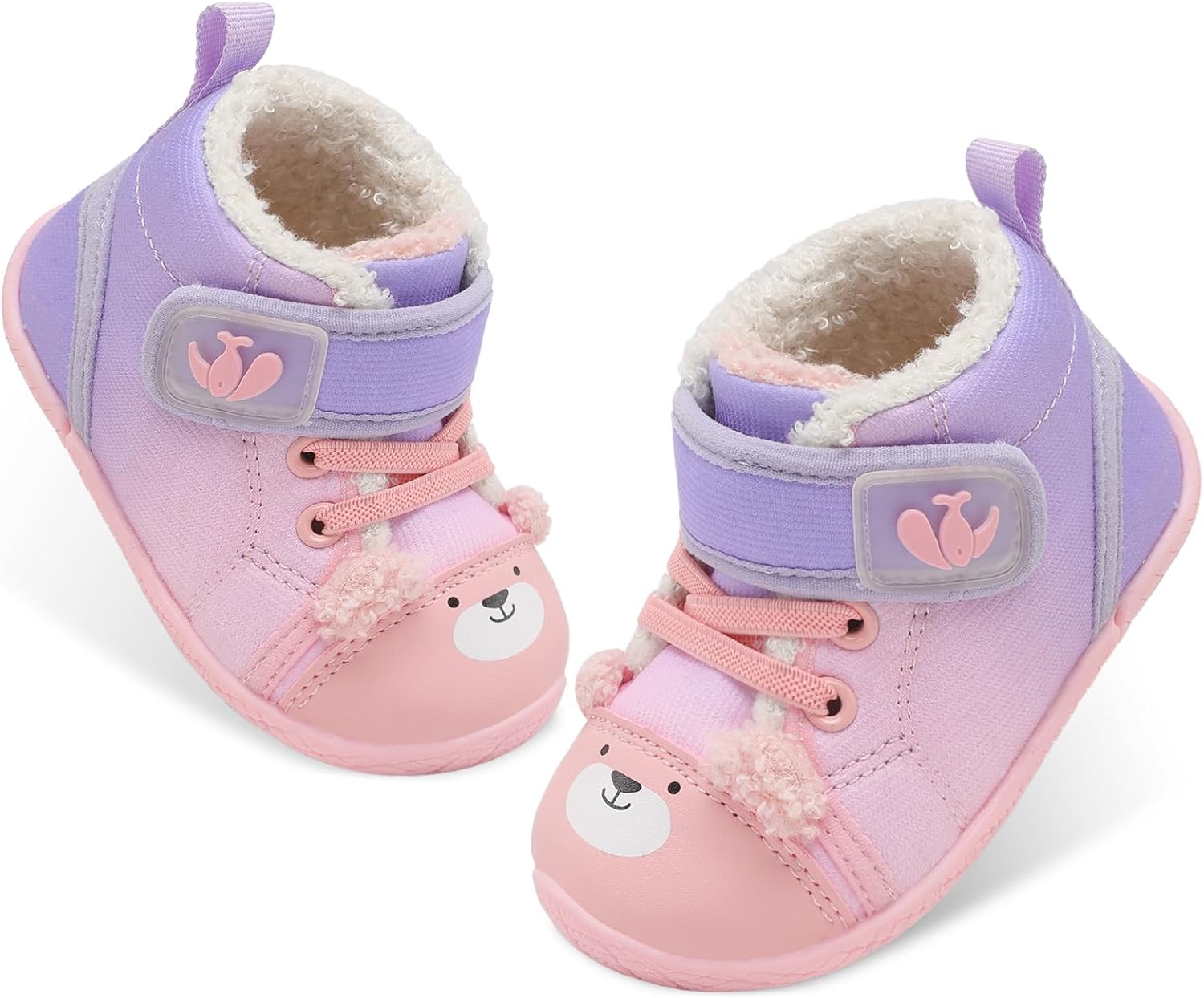 

FEETCITY Детские ботиночки для мальчиков и девочек, пинетки для младенцев, уютные флисовые ботинки, первые обувь для ходьбы, теплые носочки, обувь для новорожденных, Gradientpink