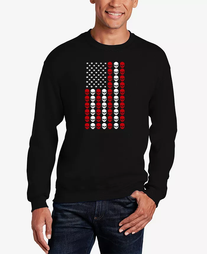 

Мужской худи с принтом "Skull Flag Word Art" LA Pop Art, черный