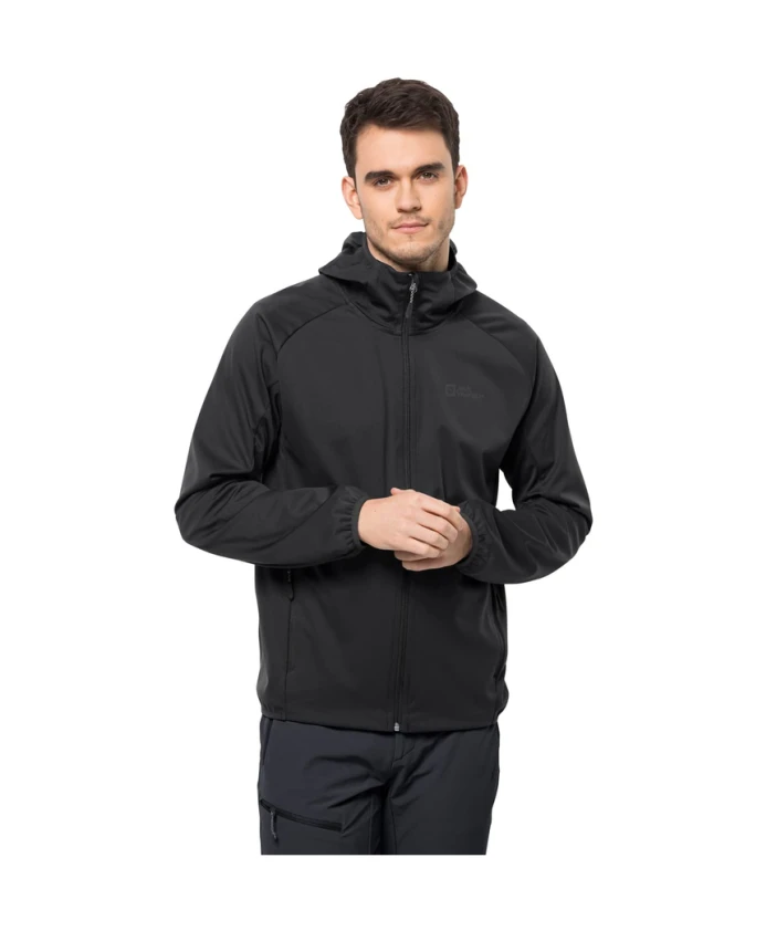 

Мужская куртка из софтшелла черного цвета. Jack Wolfskin, черный