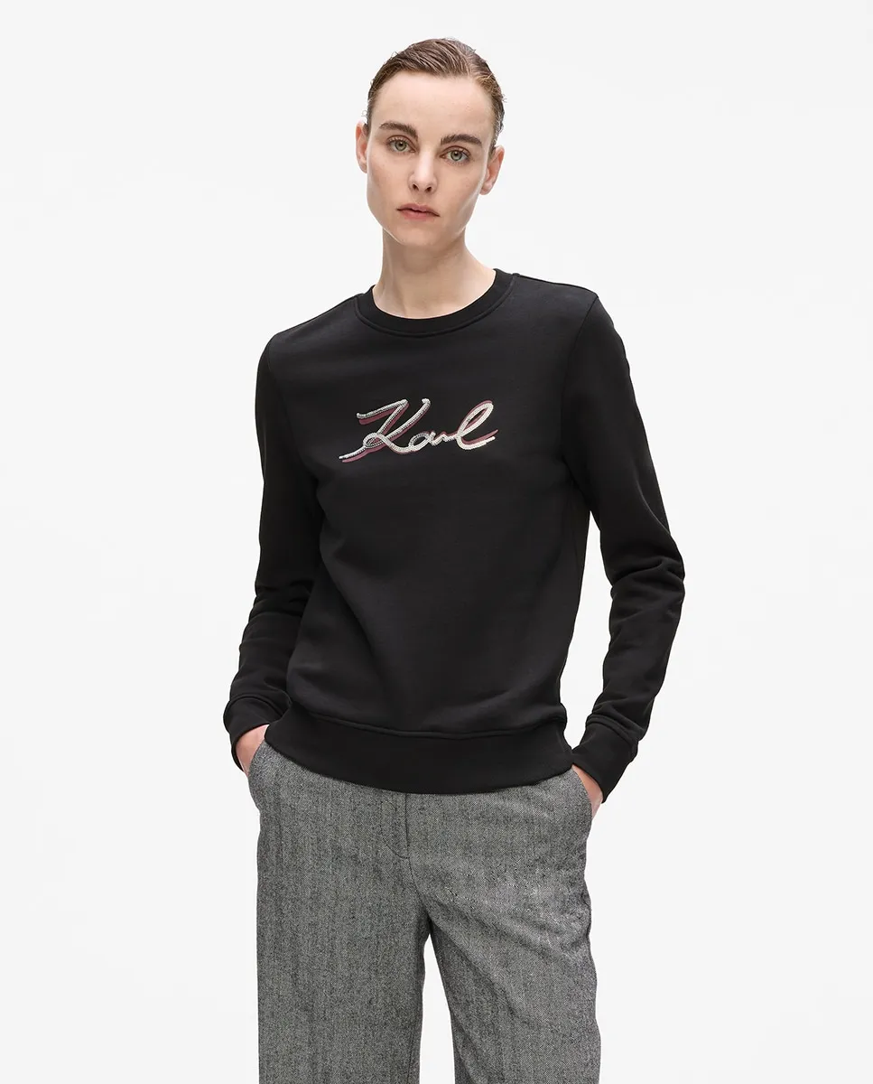 

Толстовка с блестками и аппликациями Karl Lagerfeld, черный