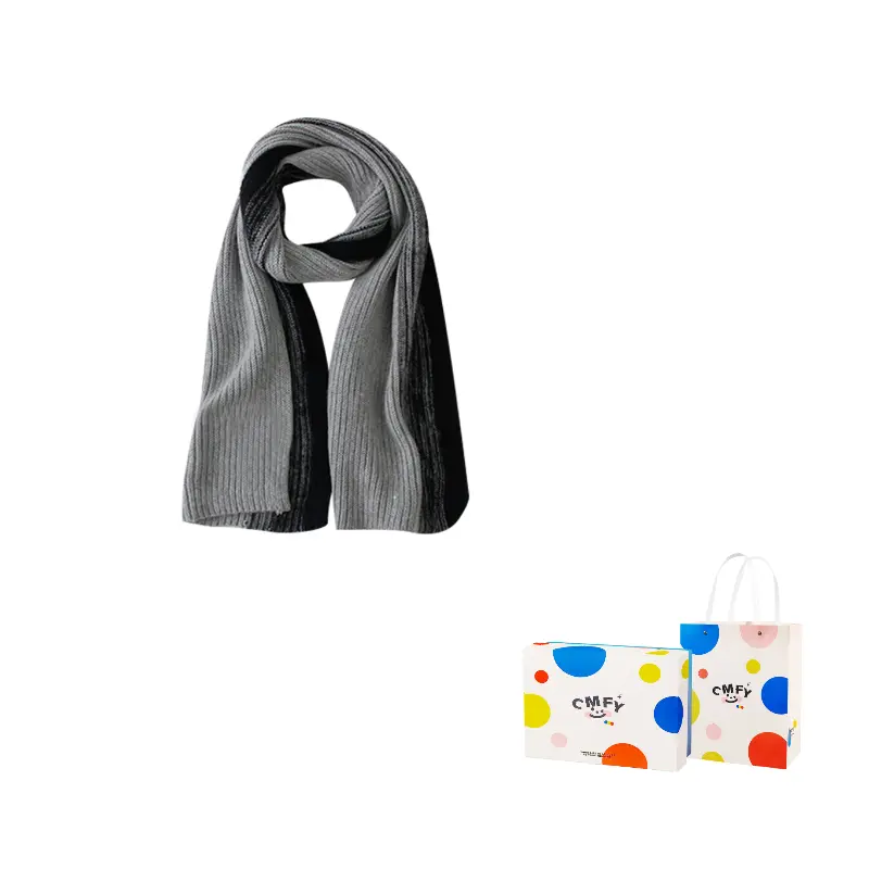 

CMFY Вязаный шарф унисекс, Black Gray