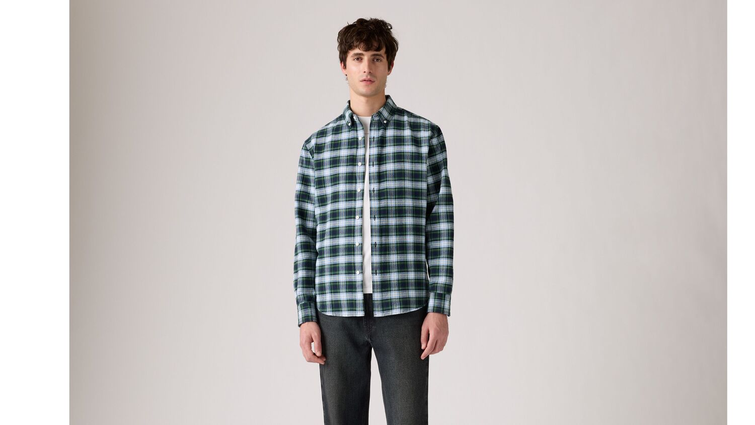 Аутентичная рубашка на пуговицах Levi's, Raffa Plaid Dark Green - Green — фото 2
