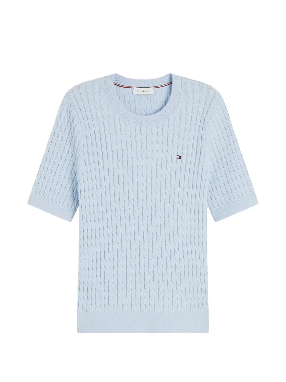 Кабельный свитер с короткими рукавами Tommy Hilfiger, синий