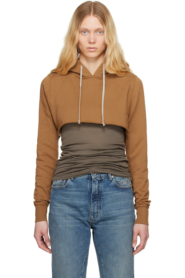 

Кроп худи Hollywood Rick Owens Drkshdw, оранжевый