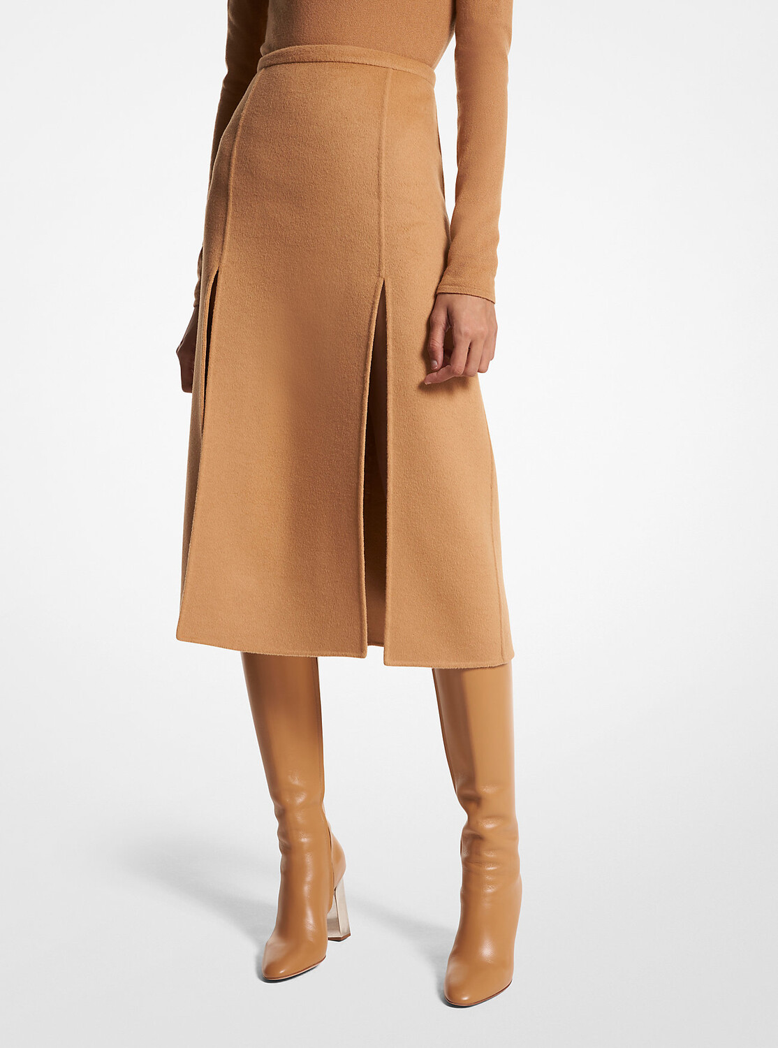 

Двусторонняя шерстяная юбка Melton с разрезом Michael Kors