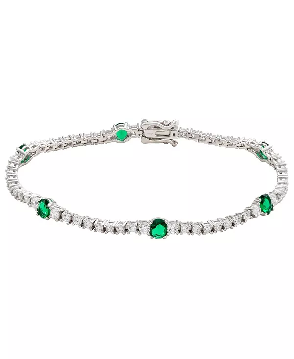 

Теннисный браслет Suzy Levian из стерлингового серебра с кубическим цирконием Suzy Levian New York, green