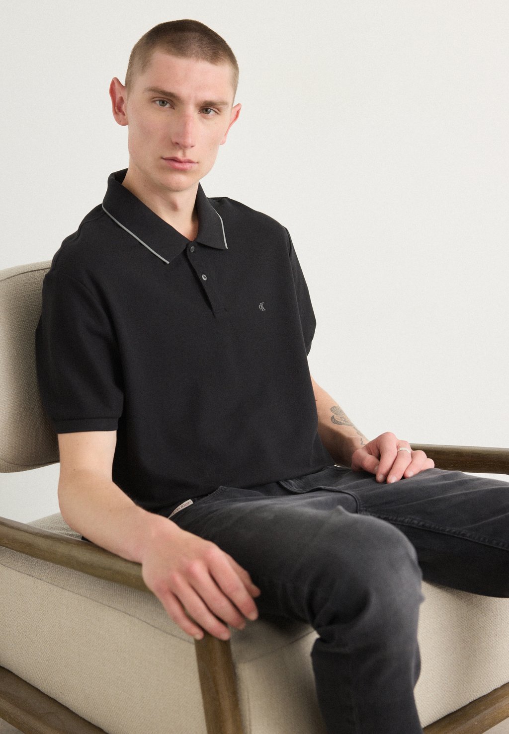 

Рубашка поло REFINED TIPPED CLASSIC Calvin Klein, черный
