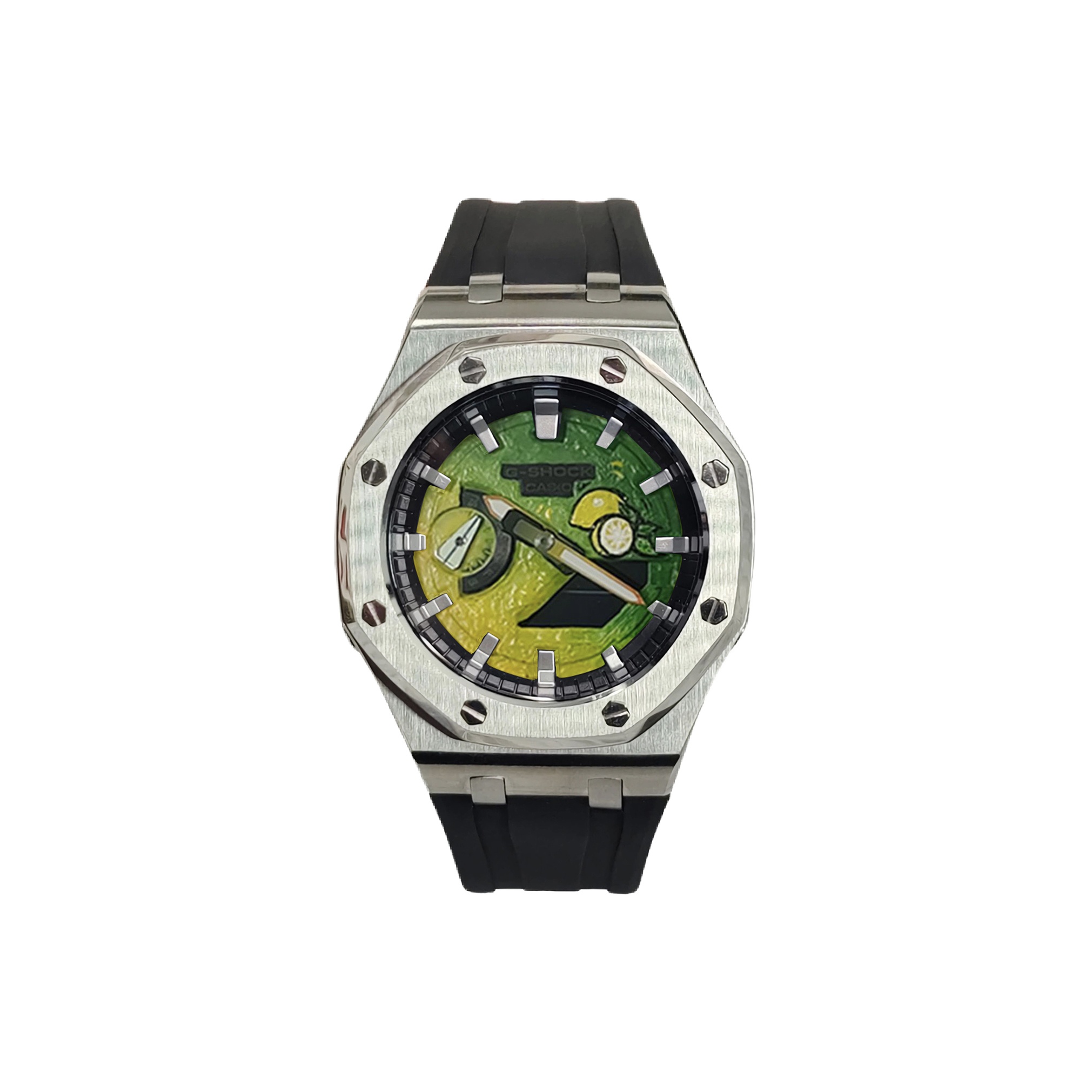 

CASIO Часы Men Liquid Crystal/Analog Dual Display Series 44mm Black Watch, Lemon Dial