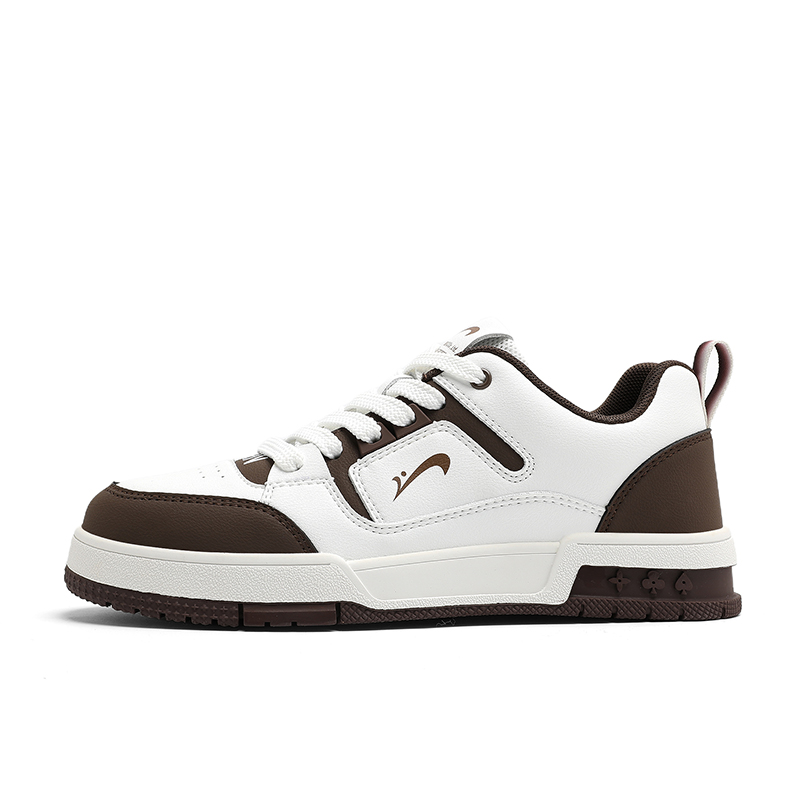 

K-bird Скользоустойчивые амортизирующие износостойкие низкие скейтерские кроссовки мужские бело-кофейные, цвет White Coffee