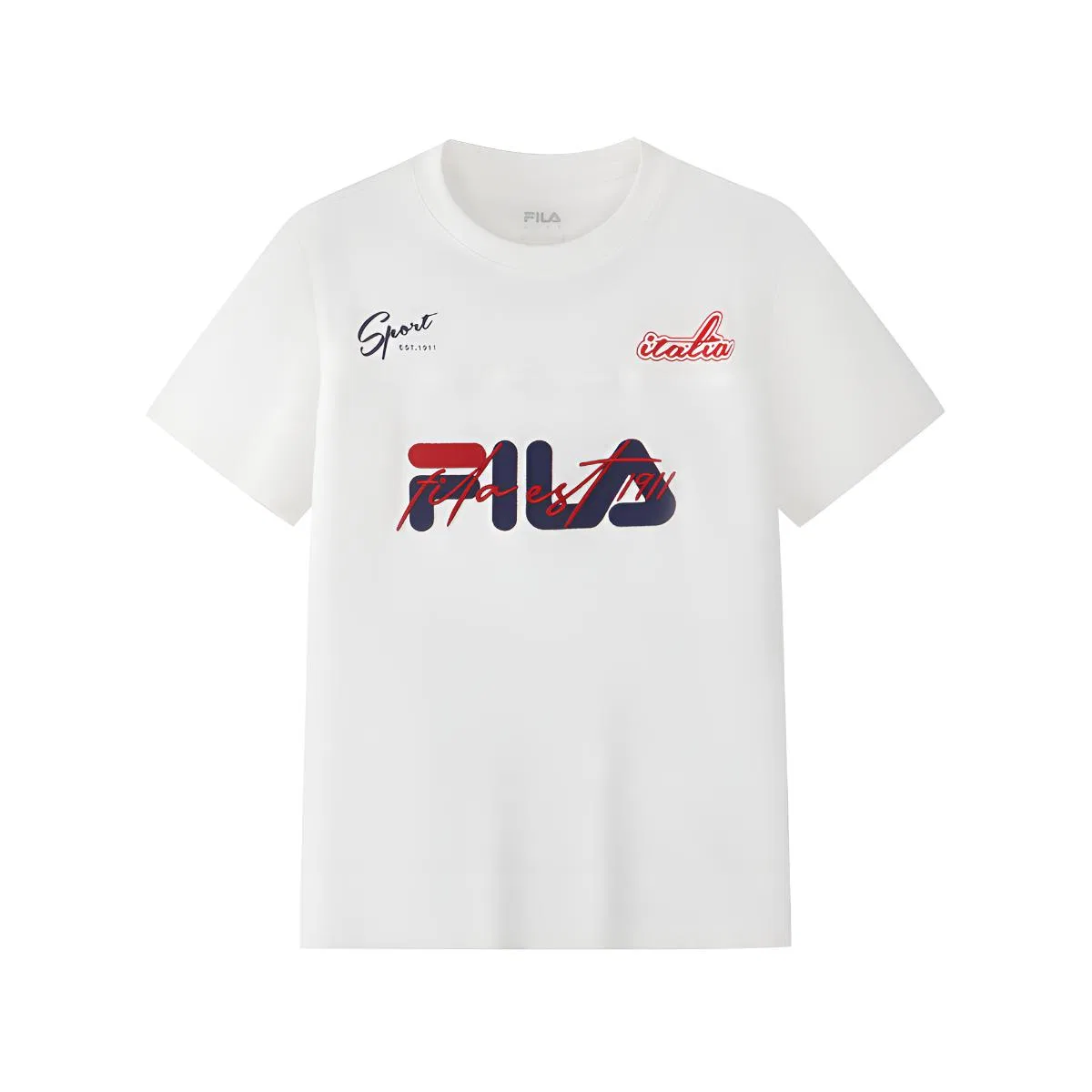 Футболка с круглым вырезом Moderate FILA KIDS, Cloud White