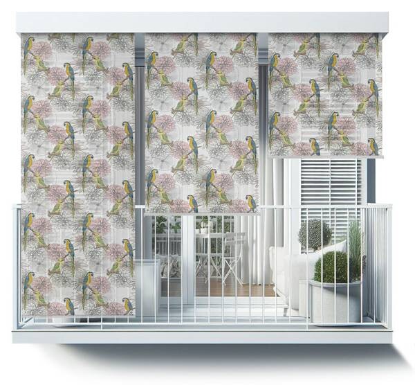 

Рулонные шторы Tulup Papageien und Blumen, 100x290x1 см, многоцветный