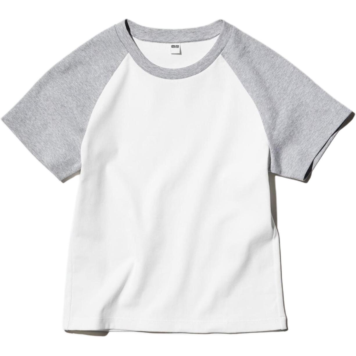 

Футболка с рукавом реглан женская серая UNIQLO, серый