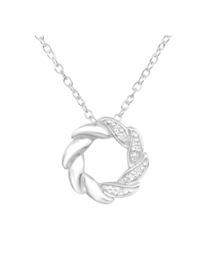 

Alexander York Колье с подвеской в виде венка, украшенной кубическим цирконием, в оправе из серебра 925 пробы, 2 части в серебряной оправе