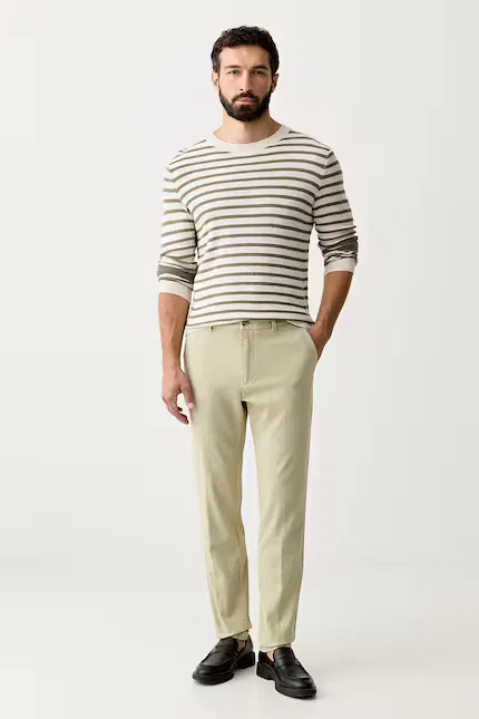 Чинос мужские slim fit H-Kaiton1 BOSS, зеленый — фото 2