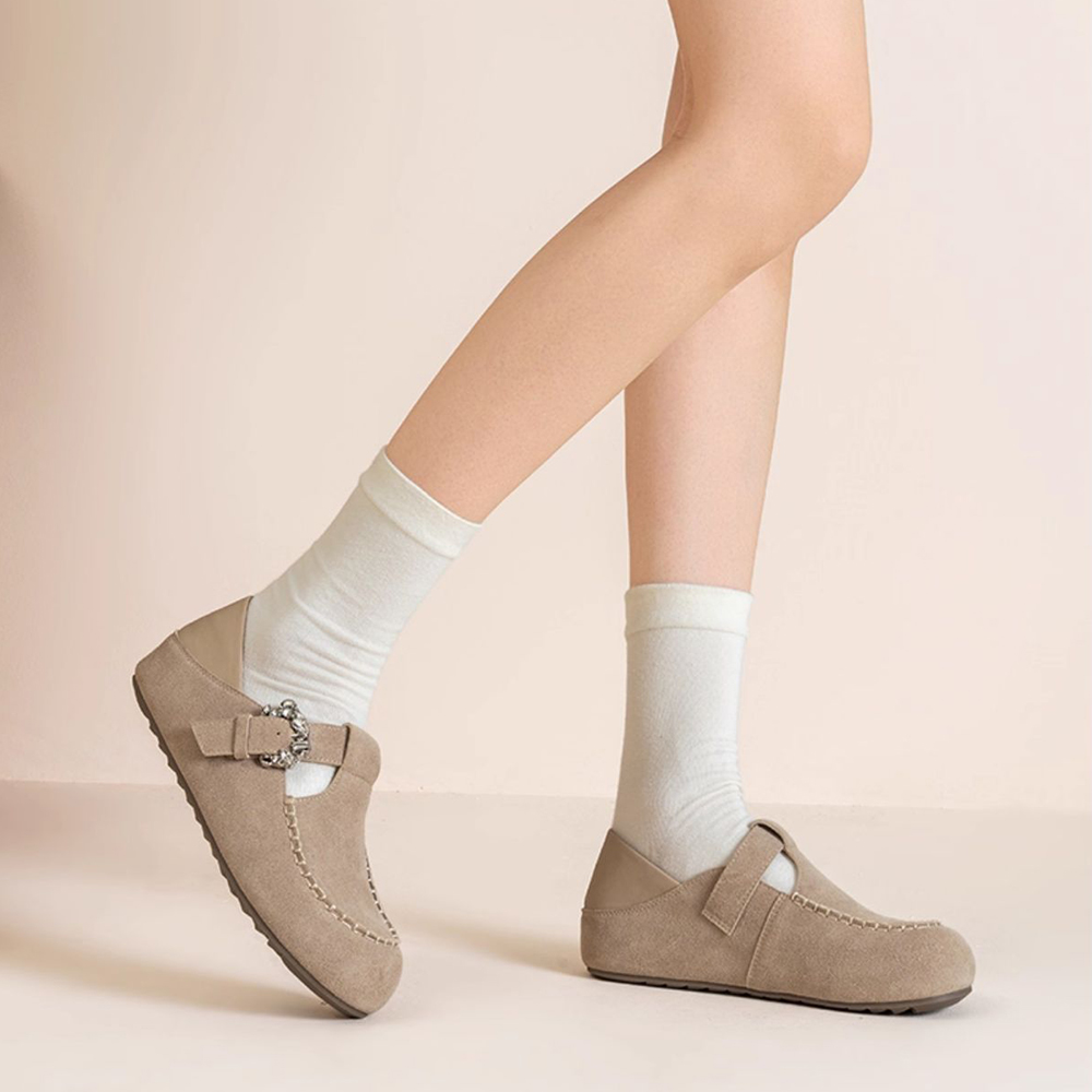 JOSINY Биркенштоки женские сандалии на каблуке 4 см, цвет Sand (Heel Height 4cm) — фото 3