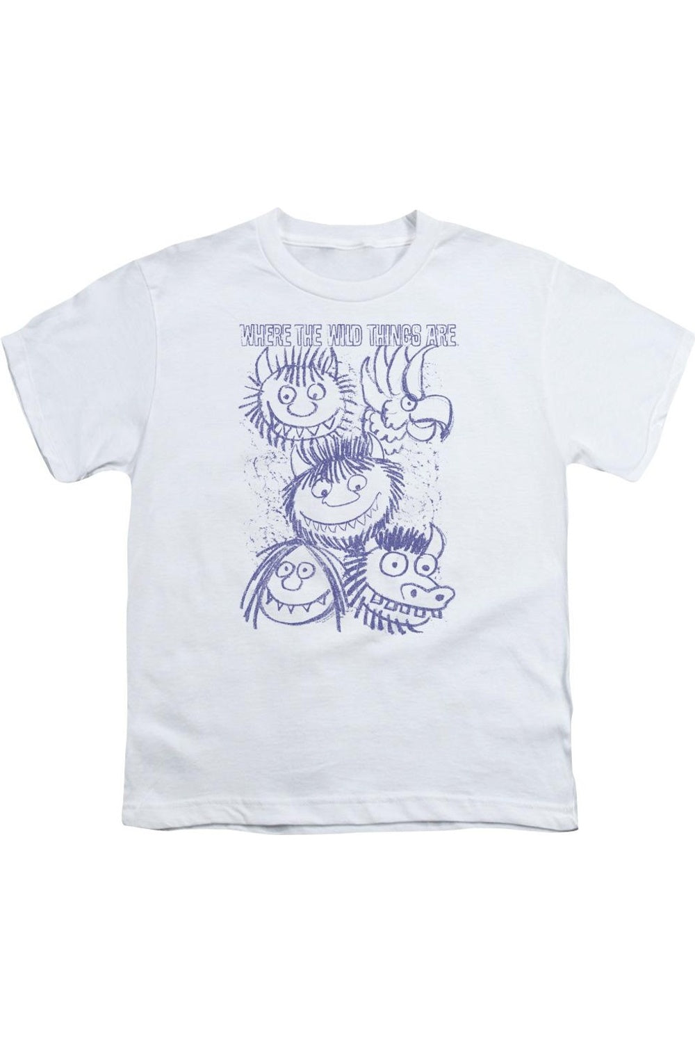 

Футболка с дикими эскизами Where The Wild Things Are для детей Gildan, белый