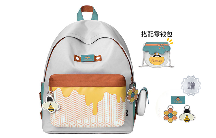 

MR.ACE HOMME Полиэстеровый рюкзак для ноутбука женский разноцветный, Bee+Coin Purse
