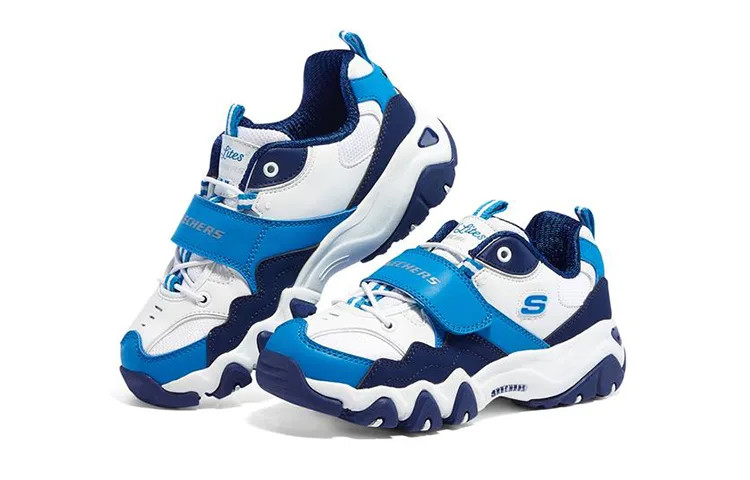 Skechers Kids Детские повседневные кроссовки low top бело-голубые, устойчивые к скольжению и износу — фото 4