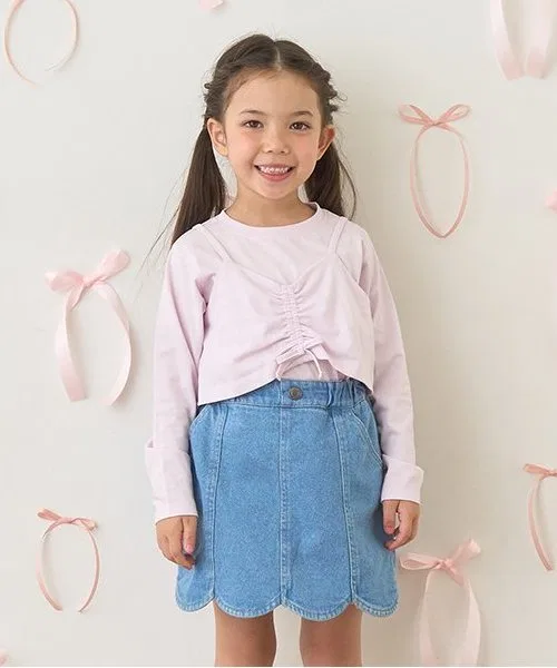 Комплект из мини-топа и футболки Soft Cotton, детский, светло-розовый