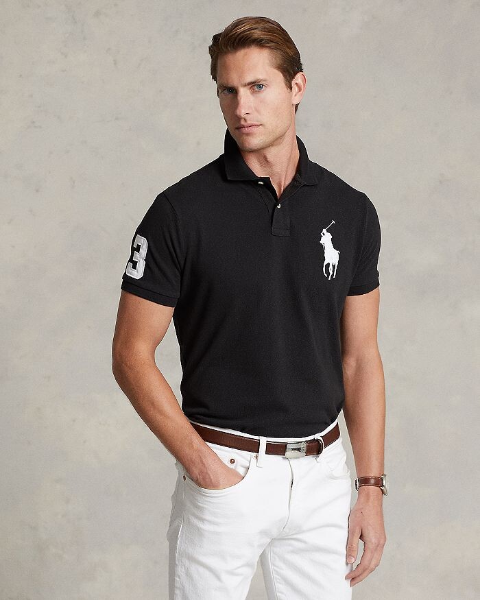 

Рубашка поло приталенного кроя Polo Ralph Lauren Big Pony Custom, черный