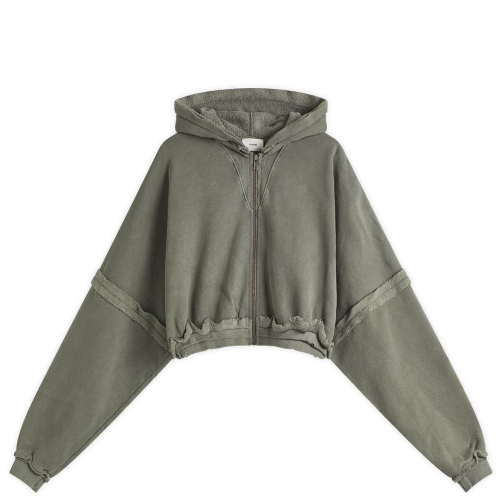 

Деконструированный укороченный худи с молнией Joah Brown, цвет washed sage