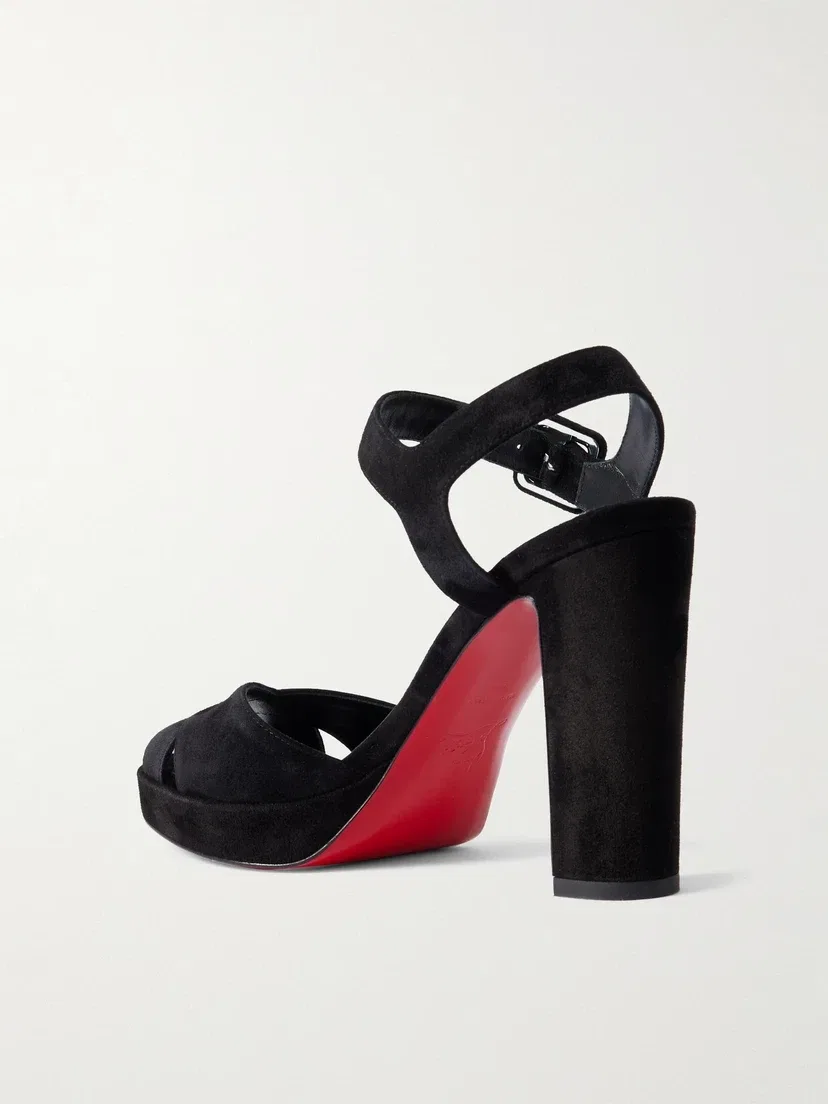 Замшевые босоножки на платформе Cora 100 Christian Louboutin, черный — фото 3