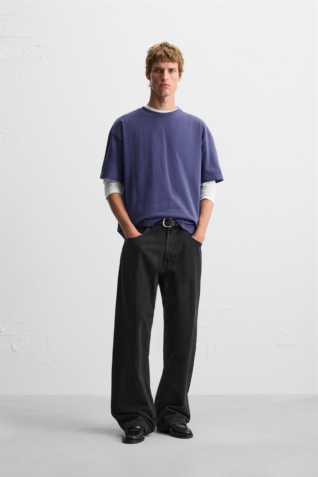 

Базовая футболка в тяжелом весе ZARA, цвет Violet