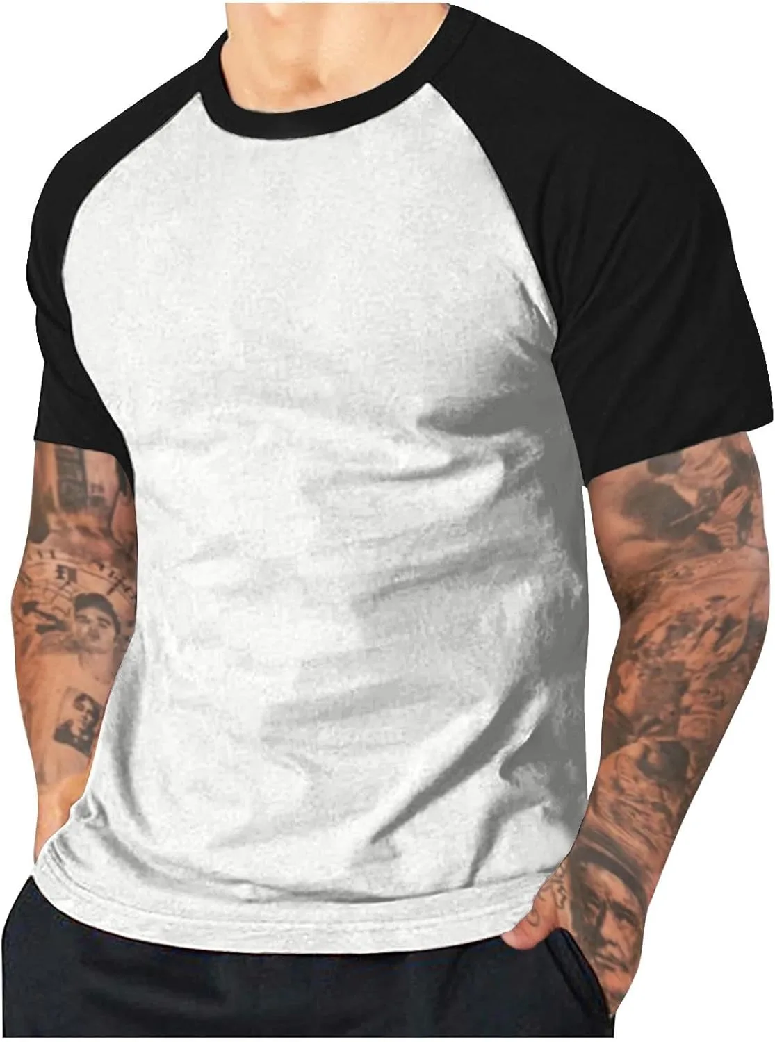 Мужская футболка Casual Slim Fit с коротким рукавом Raglan и цветным блоком