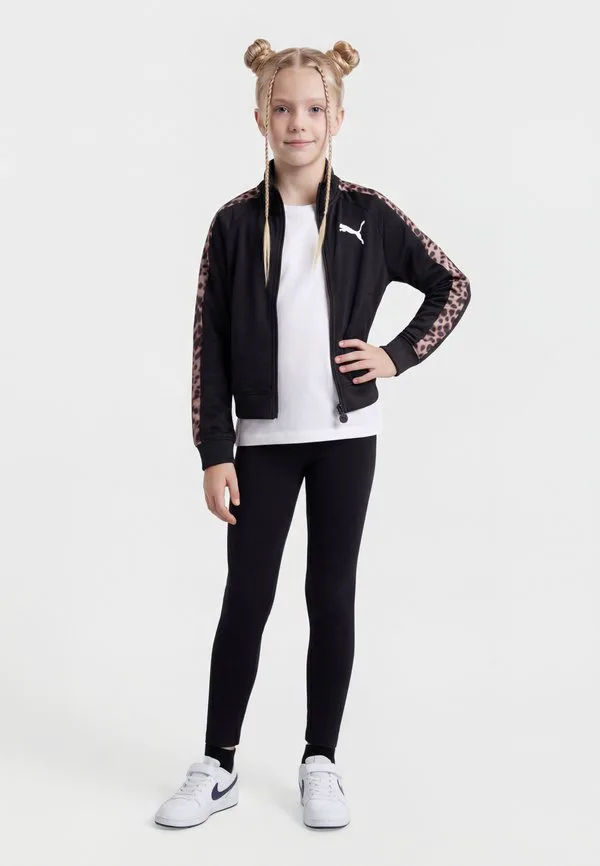 Свободная короткая толстовка на молнии с изображением животного Puma, Black