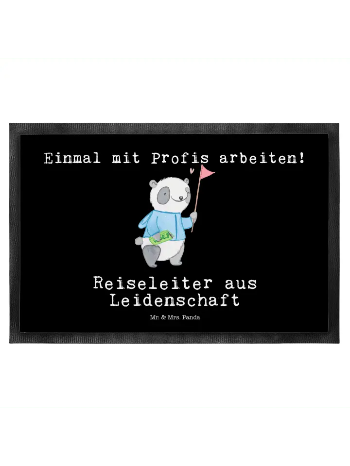

Коврик Mr & Mrs Panda Reiseleiter Leidenschaft, черный