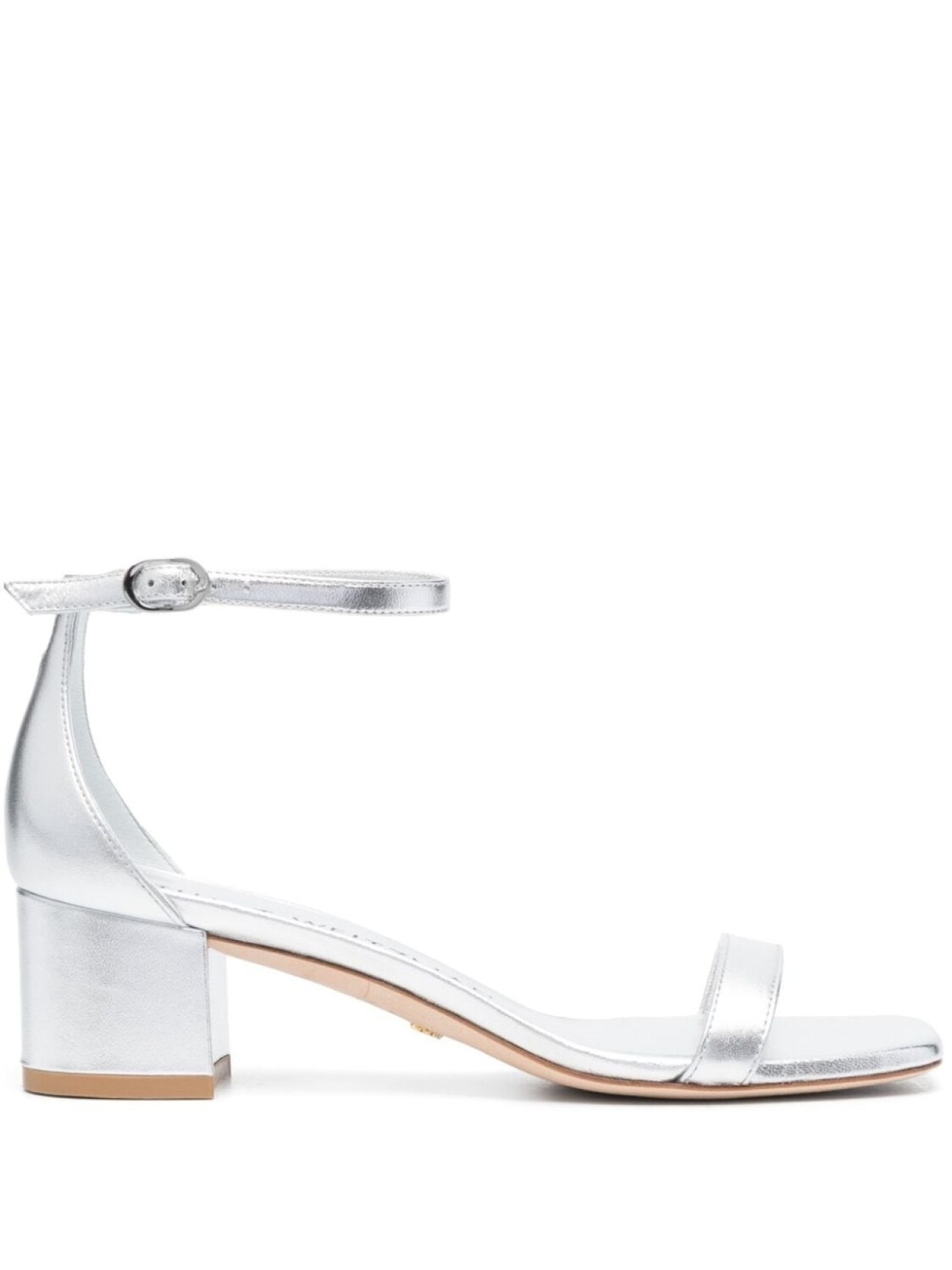

Stuart Weitzman босоножки с эффектом металлик и открытым носком, металлик