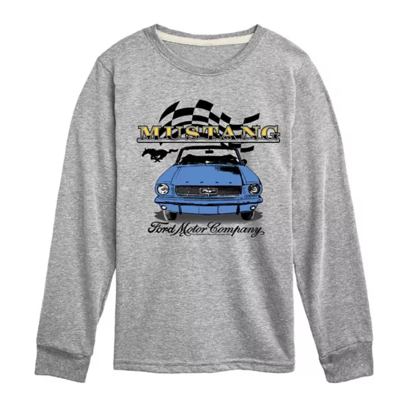 

Мальчики 8-20 футболка с длинным рукавом и принтом Ford Vintage Mustang Convertible Licensed Character, серый