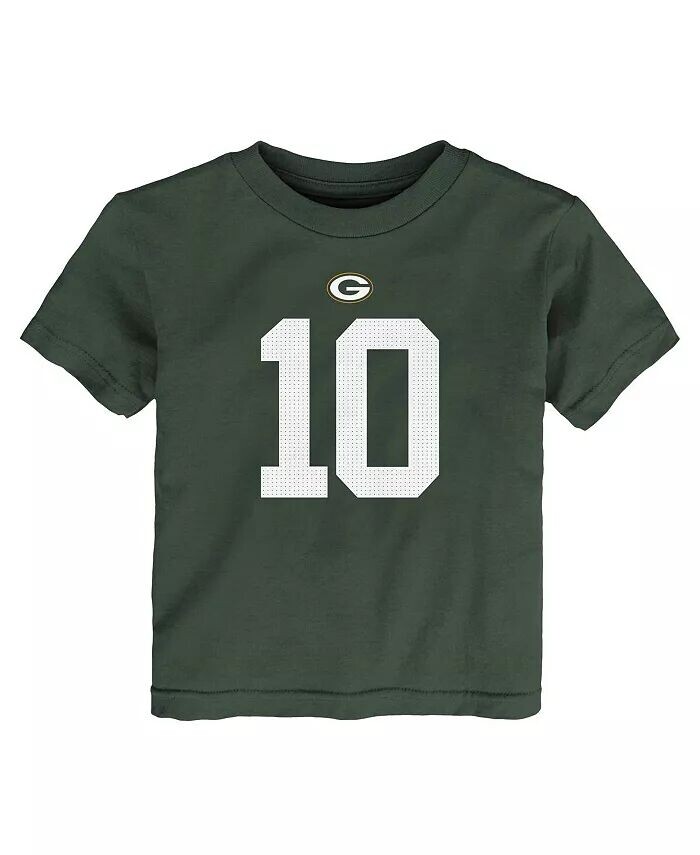 Футболка Jordan Love Green Green Bay Packers для мальчиков и девочек с именем и номером игрока Nike — фото 2