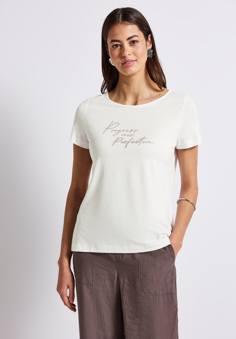 

Футболка Street One Print T-shirt, Weiß/Off-White, Белый, Футболка Street One Print T-shirt, Weiß/Off-White