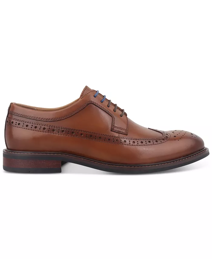 Мужские кожаные классические туфли Asherr Long Wing Brogue Bar III, коричневый/бежевый — фото 2