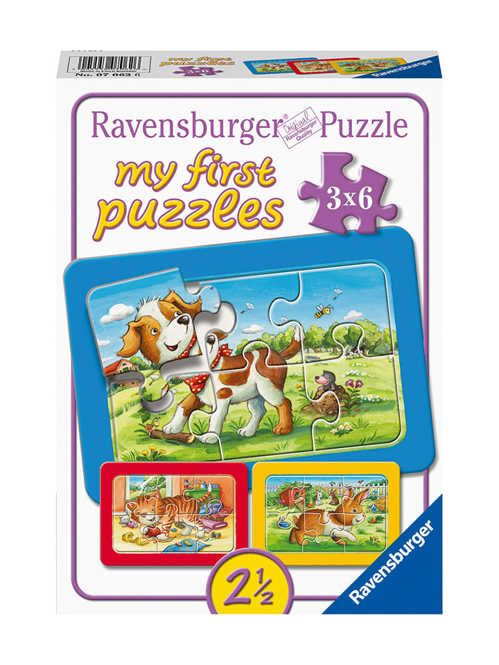 

Пазл из 3 частей по 6 элементов "Мои друзья-животные" - для детей от 2 лет и старше