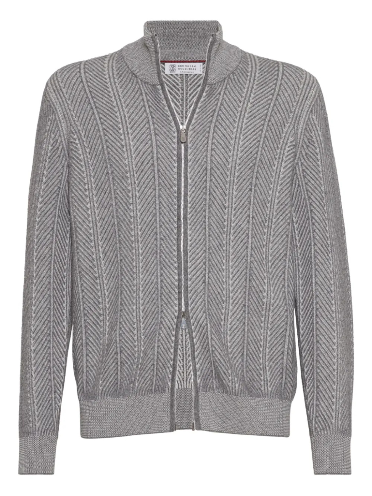 

Brunello Cucinelli кардиган с узором в елочку, серый
