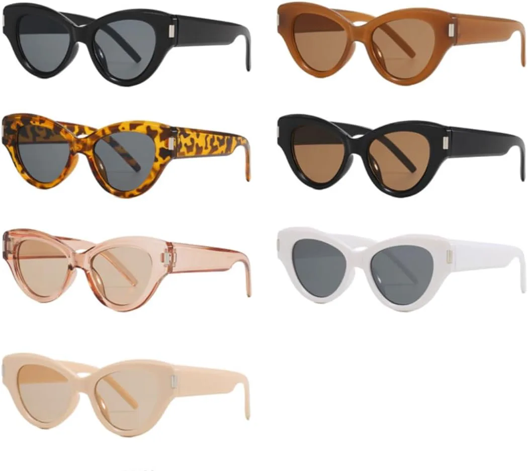 

Солнцезащитные очки с защитой UV400 | Цветные линзы "кошачий глаз" | Для женщин и мужчин | Для занятий спортом на открытом воздухе и вождения DSVIGF, White Gray