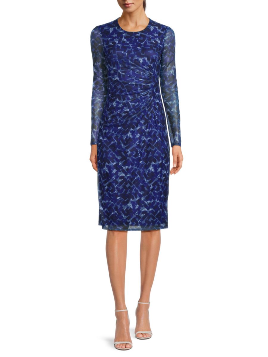 

Платье-футляр миди с рюшами Eliza J, цвет Royal Blue