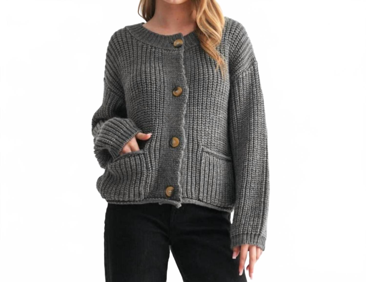 

Fancy Dream USA Объемный кардиган серого цвета